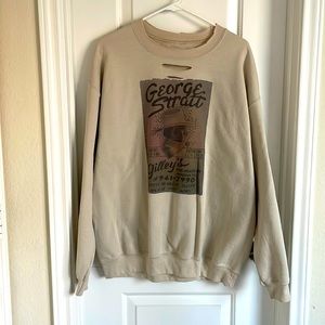 Distressed sweatshirt with George Strait poster design